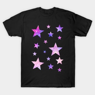 Pink Purple Ombre Galaxy Stars T-Shirt